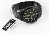 Hugo Boss Aeroliner Black Dial Black Steel Strap Watch for Men - 1513275