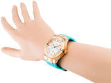 Guess Jet Setter White Dial Turquoise Silicone Strap Watch For Women - W0564L3