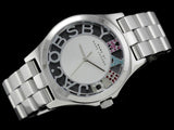 Marc Jacobs Henry Silver Skeleton Dial SIlver Stainless Steel Strap Watch for Women - MBM3262