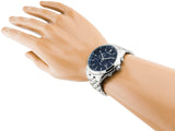 Citizen Eco Drive Chronograph Blue Dial Silver Steel Strap Watch For Men - AT2140-55L