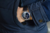 Emporio Armani Aviator Blue Dial Blue Leather Strap Watch For Men - AR11105