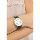 Marc Jacobs Roxy White Dial Black Leather Strap Watch for Women - MJ1532