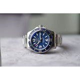 Breitling Superocean Automatic 42mm Blue Dial Silver Steel Strap Watch for Men - A17366D81C1A1