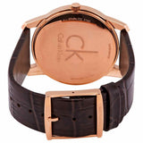 Calvin Klein City Silver Dial Brown Leather Strap Watch For Men - K2G21629