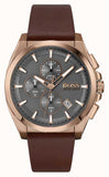 Hugo Boss Grandmaster Grey Dial Brown Leather Strap Watch for Men - 1513882