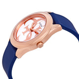 Guess G Twist White Dial Blue Silicone Strap Watch For Women - W0911L6