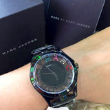 Marc Jacobs Henry Black Skeleton Dial Black Silver Stainless Steel Strap Watch for Women - MBM3265