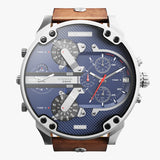 Diesel Mr Daddy Blue Dial Brown Leather Strap Watch For Men - DZ7314