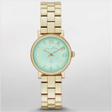 Marc Jacobs Baker Mint Green Dial Gold Stainless Steel Strap Watch for Women - MBM3284