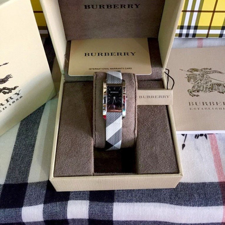 Burberry The Pioneer Black Dial Leather Strap Watch for Women - BU9505