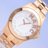 Marc Jacobs Rivera White Dial Rose Gold Stainless Steel Strap Watch for Women - MBM3135