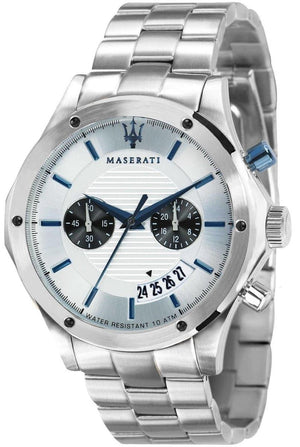 Maserati Circuito Chronograph Silver Dial Silver Steel Strap Watch For Men - R8873627005