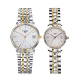 Tissot Desire White Dial Two Tone Mesh Bracelet Two Tone Steel Watch For Men - T52.2.481.31