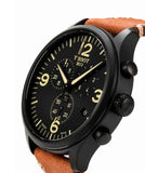 Tissot T Sport Chrono XL Black Dial Brown Leather Strap Watch For Men - T116.617.36.057.00