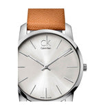 Calvin Klein City Quartz White Dial Light Brown Leather Strap Watch For Men - K2G21138