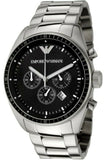 Emporio Armani Sportivo Chronograph Black Dial Silver Stainless