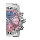 Guess Confetti Multicolored Dial Silver Steel Strap Watch For Women - W0774L1