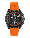 Hugo Boss Volane Black Dial Orange Silicone Strap Watch for Men - 1513957
