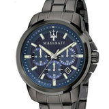 Maserati Successo Chronograph Blue Dial Black Steel Strap Watch For Men - R8873621005