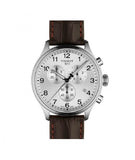 Tissot T Sport Chrono XL Classic Silver Dial Brown Leather Strap Watch For Men - T116.617.16.037.00