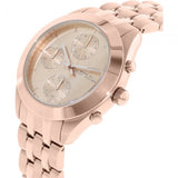 Marc Jacobs Peeker Chronograph Rose Gold Dial Stainless Steel Strap Watch for Women - MBM3394