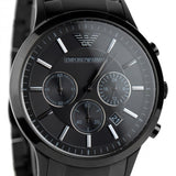 Emporio Armani Classic Chronograph Black Dial Black Stainless Steel Strap Watch For Men - AR2453