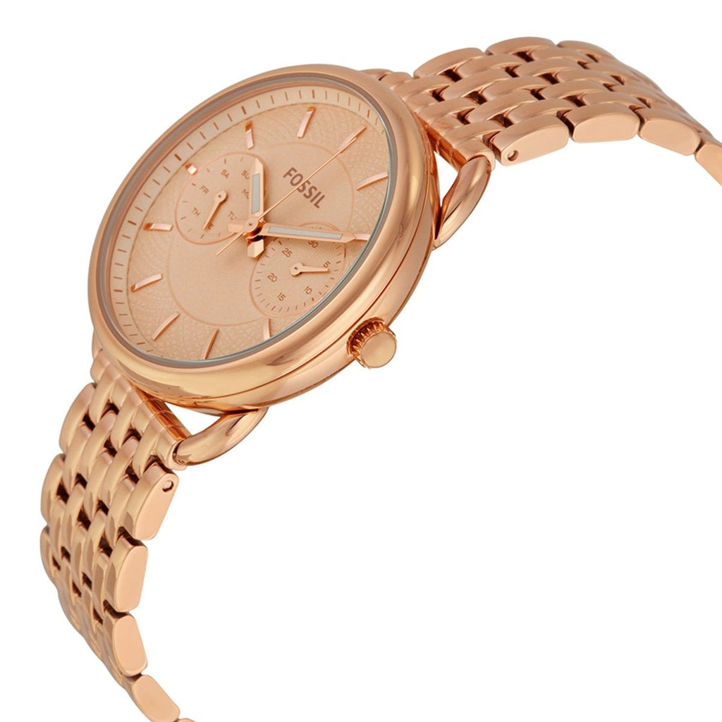 Fossil Tailor Rose Gold Dial Rose Gold Stainless Steel Strap Watch for Women - ES3713