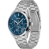 Hugo Boss Champion Blue Dial Silver Steel Strap Watch for Men - 1513818