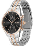 Hugo Boss Associate Chronograph Black Dial Two Tone Steel Strap Watch for Men - 1513840