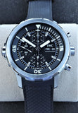 IWC Aquatimer Chronograph Black Dial Black Leather Strap Watch for Men - IW376803