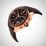 Hugo Boss Driver Sport Chronograph Brown Dial Brown Leather Strap Watch for Men - 1513093