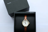 Marc Jacobs Sally White Dial Brown Leather Strap Watch for Women - MBM1351