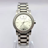 Burberry The City Silver Diamonds Dial Silver Stainless Steel Strap Watch for Women - BU9220