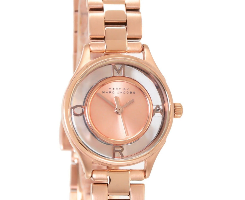Marc Jacobs Tether Rose Gold Transparent Dial Rose Gold Stainless Steel Strap Watch for Women - MBM3417
