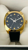 Gucci GG2570 Black Dial Black Leather Strap Watch For Men - YA142310