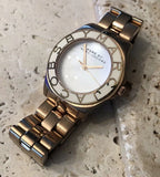 Marc Jacobs Blade White Dial Rose Gold Stainless Steel Strap Watch for Women - MBM3076