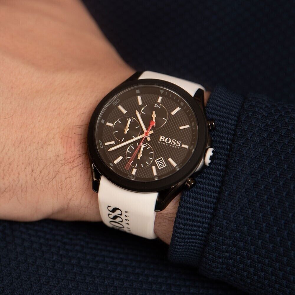 Hugo Boss Men's Velocity Quartz Chronograph Blue Silicone Strap Watch |  Dillard's