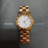 Marc Jacobs Amy White Dial Rose Gold Stainless Steel Strap Watch for Women - MBM3077