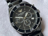 Emporio Armani Black Ceramic Chronograph Black Dial Watch For Men - AR1421