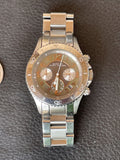 Marc Jacobs Rock Chronograph Grey Mother of Pearl Dial Silver Stainless Steel Strap Watch for Women - MBM3250