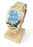 Marc Jacobs Amy Blue Dial Gold Stainless Steel Strap Watch for Women - MBM3303