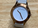 Marc Jacobs Blade White Dial White Leather Strap Watch for Women - MBM1201