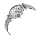 Emporio Armani Gianni T Bar Mother of Pearl Dial Stainless Steel Strap Watch For Women - AR1955