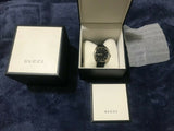 Gucci GG2570 Black Dial Black Leather Strap Watch For Men - YA142307