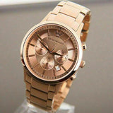 Emporio Armani Classic Rose Gold Chronograph Steel Strap Watch For Men - AR2452