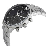 Emporio Armani Chronograph Black Dial Silver Steel Strap Watch For Men - AR0389