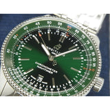 Breitling Navitimer Automatic 41mm Green Dial Silver Steel Strap Watch for Men - A17326361L1A1