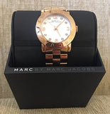 Marc Jacobs Amy White Dial Rose Gold Stainless Steel Strap Watch for Women - MBM3077