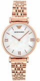 Emporio Armani Mother of Pearl Dial Rose Gold Steel Strap Watch For Women - AR11110