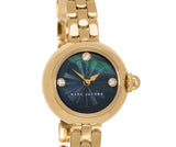 Marc Jacobs Courtney Black Mother of Pearl Dial Gold Stainless Steel Strap Watch for Women - MJ3460